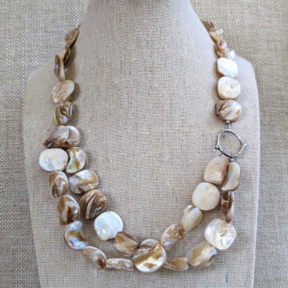 Silpada Vintage Mother of Pearl 2 Strand Necklace - Picture 4 of 9